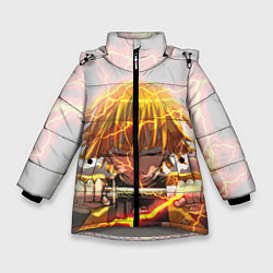 Куртка зимняя для девочки KIMETSU NO YAIBA, цвет: 3D-светло-серый