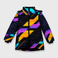 Куртка зимняя для девочки Modern Geometry, цвет: 3D-черный
