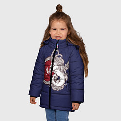 Куртка зимняя для девочки Козерог Знак Зодиака, цвет: 3D-черный — фото 2