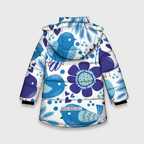 Зимняя куртка для девочки Воробушки / 3D-Светло-серый – фото 2