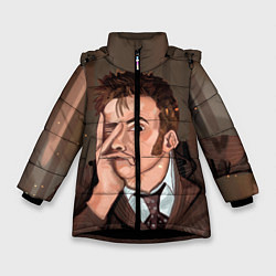Куртка зимняя для девочки 10TH DOCTOR WHO, цвет: 3D-черный
