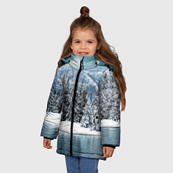 Куртка зимняя для девочки Зимний лес, цвет: 3D-черный — фото 2