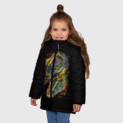 Куртка зимняя для девочки Тираннозавр Рекс, цвет: 3D-светло-серый — фото 2