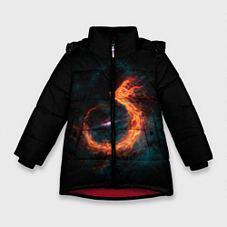 Куртка зимняя для девочки Космический Феникс, цвет: 3D-красный