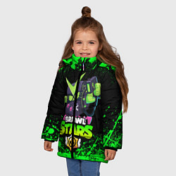 Куртка зимняя для девочки BRAWL STARS VIRUS 8-BIT, цвет: 3D-светло-серый — фото 2
