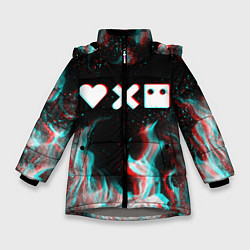 Куртка зимняя для девочки LOVE DEATH ROBOTS LDR, цвет: 3D-светло-серый