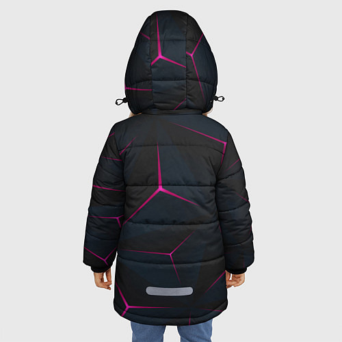 Зимняя куртка для девочки Геометрия / 3D-Светло-серый – фото 4
