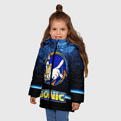 Куртка зимняя для девочки Соник Сега, цвет: 3D-черный — фото 2