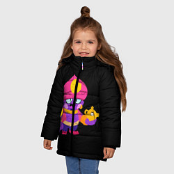 Куртка зимняя для девочки Brawl Stars Gene, цвет: 3D-черный — фото 2