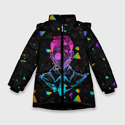 Куртка зимняя для девочки Glitch man, цвет: 3D-черный