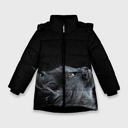 Куртка зимняя для девочки Морда, цвет: 3D-черный