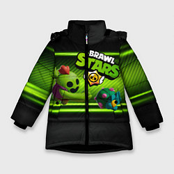 Куртка зимняя для девочки Brawn stars Spike Спайк, цвет: 3D-черный