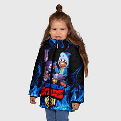 Куртка зимняя для девочки BRAWL STARS Леон х Дэррил, цвет: 3D-красный — фото 2