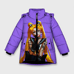 Куртка зимняя для девочки SAILOR MOON, цвет: 3D-черный