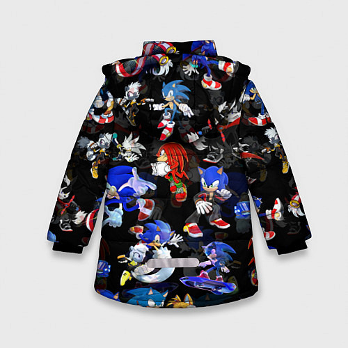 Зимняя куртка для девочки Sonic паттерн / 3D-Красный – фото 2
