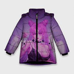 Куртка зимняя для девочки PINK HEAR, цвет: 3D-черный