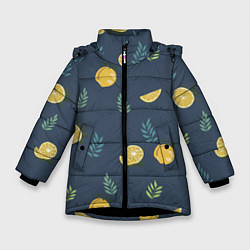 Куртка зимняя для девочки Лимонный узор, цвет: 3D-черный