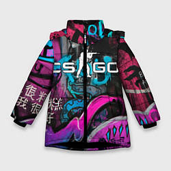 Куртка зимняя для девочки CS GO - Fever Dream, цвет: 3D-черный