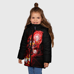 Куртка зимняя для девочки SHADOW, цвет: 3D-черный — фото 2