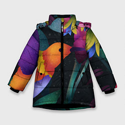 Куртка зимняя для девочки Колибри, цвет: 3D-черный