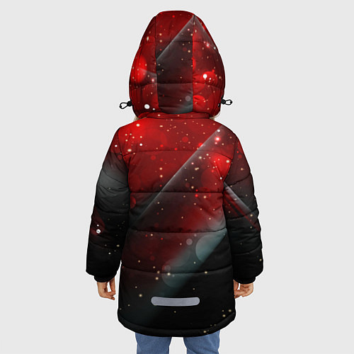 Зимняя куртка для девочки Red & Black / 3D-Светло-серый – фото 4