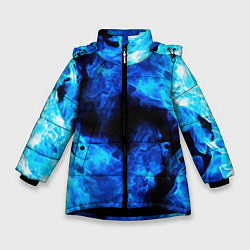 Куртка зимняя для девочки СИНИЙ ОГОНЬ, цвет: 3D-черный