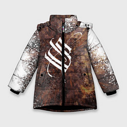 Куртка зимняя для девочки Stigmata logo, цвет: 3D-черный