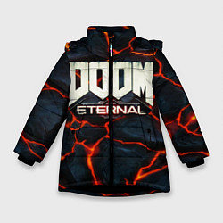 Куртка зимняя для девочки DOOM: ETERNAL, цвет: 3D-черный