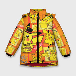 Куртка зимняя для девочки Pikachu, цвет: 3D-красный