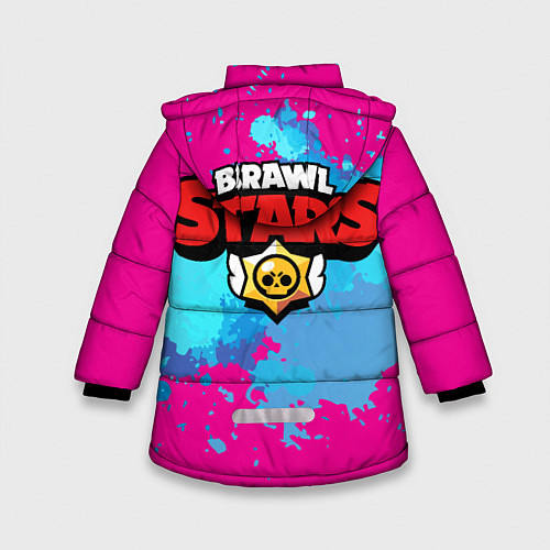 Зимняя куртка для девочки Brawl Stars Leon брызги / 3D-Красный – фото 2