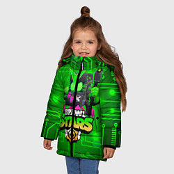 Куртка зимняя для девочки Brawl Stars Virus 8-Bit, цвет: 3D-черный — фото 2