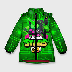 Куртка зимняя для девочки Brawl Stars Virus 8-Bit, цвет: 3D-красный