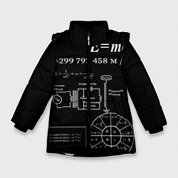 Куртка зимняя для девочки Электродинамика, цвет: 3D-черный