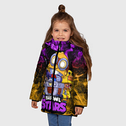 Куртка зимняя для девочки BRAWL STARS CARL, цвет: 3D-черный — фото 2