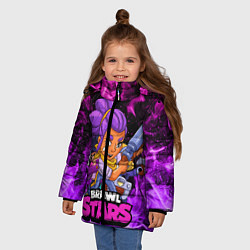 Куртка зимняя для девочки BRAWL STARS SHELLY, цвет: 3D-черный — фото 2