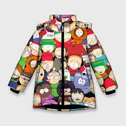 Куртка зимняя для девочки South Park персонажи, цвет: 3D-черный