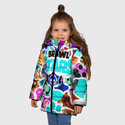 Куртка зимняя для девочки БРАВЛ СТАРС, цвет: 3D-красный — фото 2