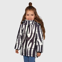 Куртка зимняя для девочки Я зебра, цвет: 3D-черный — фото 2