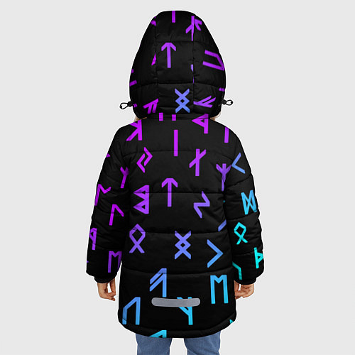Зимняя куртка для девочки РУНЫ / 3D-Черный – фото 4