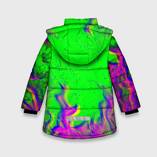 Зимняя куртка для девочки ОГОНЬ ГЛИТЧ / 3D-Светло-серый – фото 2