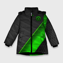 Куртка зимняя для девочки FC Borussia, цвет: 3D-черный