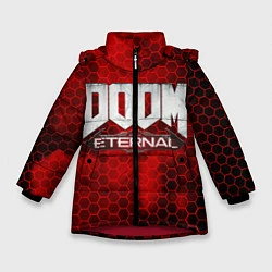 Куртка зимняя для девочки DOOM: ETERNAL, цвет: 3D-красный