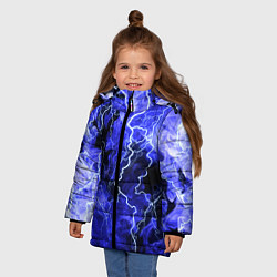 Куртка зимняя для девочки МОЛНИЯ BLUE, цвет: 3D-черный — фото 2