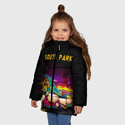 Куртка зимняя для девочки Южный Парк, цвет: 3D-черный — фото 2