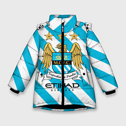 Куртка зимняя для девочки Манчестер Сити, цвет: 3D-черный