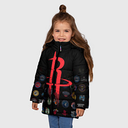 Куртка зимняя для девочки Houston Rockets 2, цвет: 3D-светло-серый — фото 2