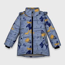 Куртка зимняя для девочки Looney Tunes, цвет: 3D-светло-серый
