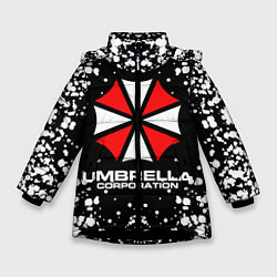 Куртка зимняя для девочки Umbrella Corporation, цвет: 3D-черный