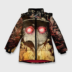 Куртка зимняя для девочки Чумной доктор Мор, цвет: 3D-красный