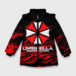 Куртка зимняя для девочки Umbrella Corporation, цвет: 3D-черный
